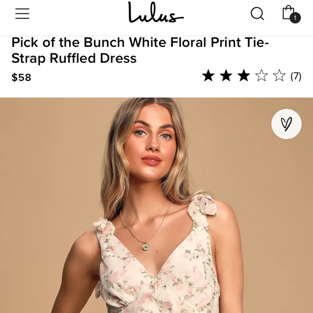 Lulus Ruffle Peach/White Dress - Picture 2 of 6